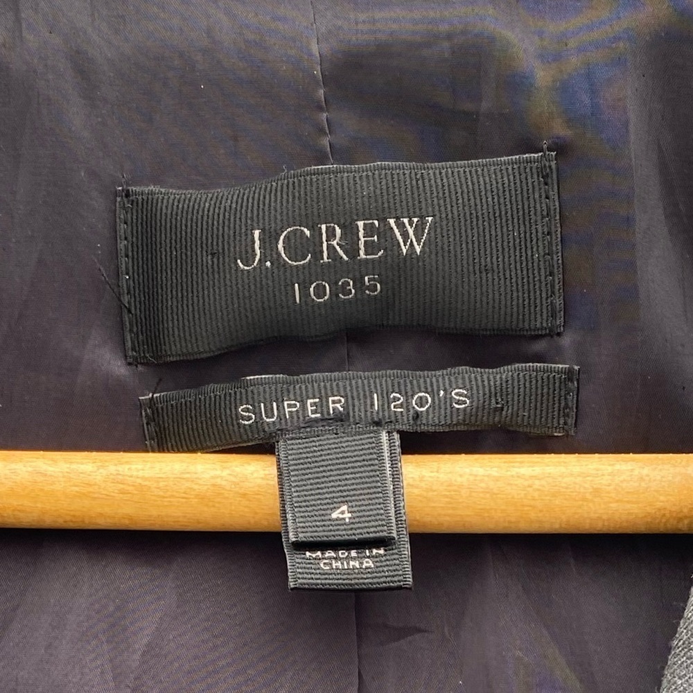 J.Crew 1035 Tailored Blazer in Super 120s Wool -  Gray - Size 4 - Picture 4 of 10